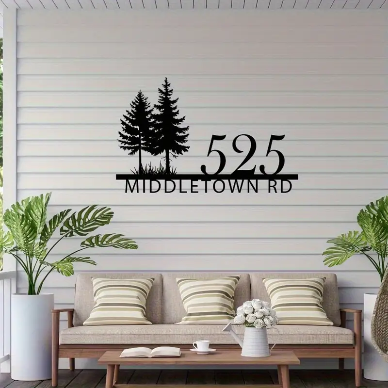 Custom house metal sign pine
