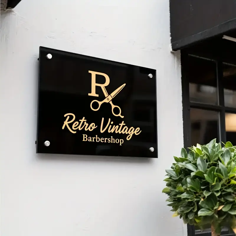 Black Acrylic Business Sign