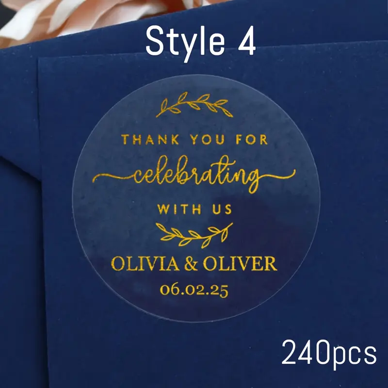 custom wedding stickers gold foil South Africa