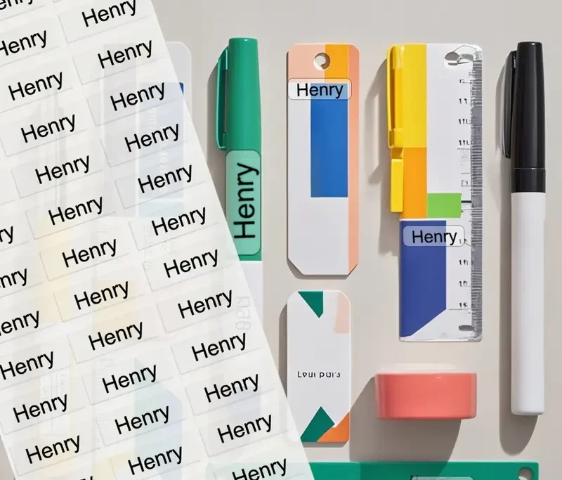personalised transparent name stickers South Africa